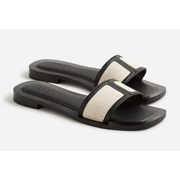 JCREW Size MISMATCH  Callie Sandals in Canvas English saddle Size 7 - Picture 1 of 7